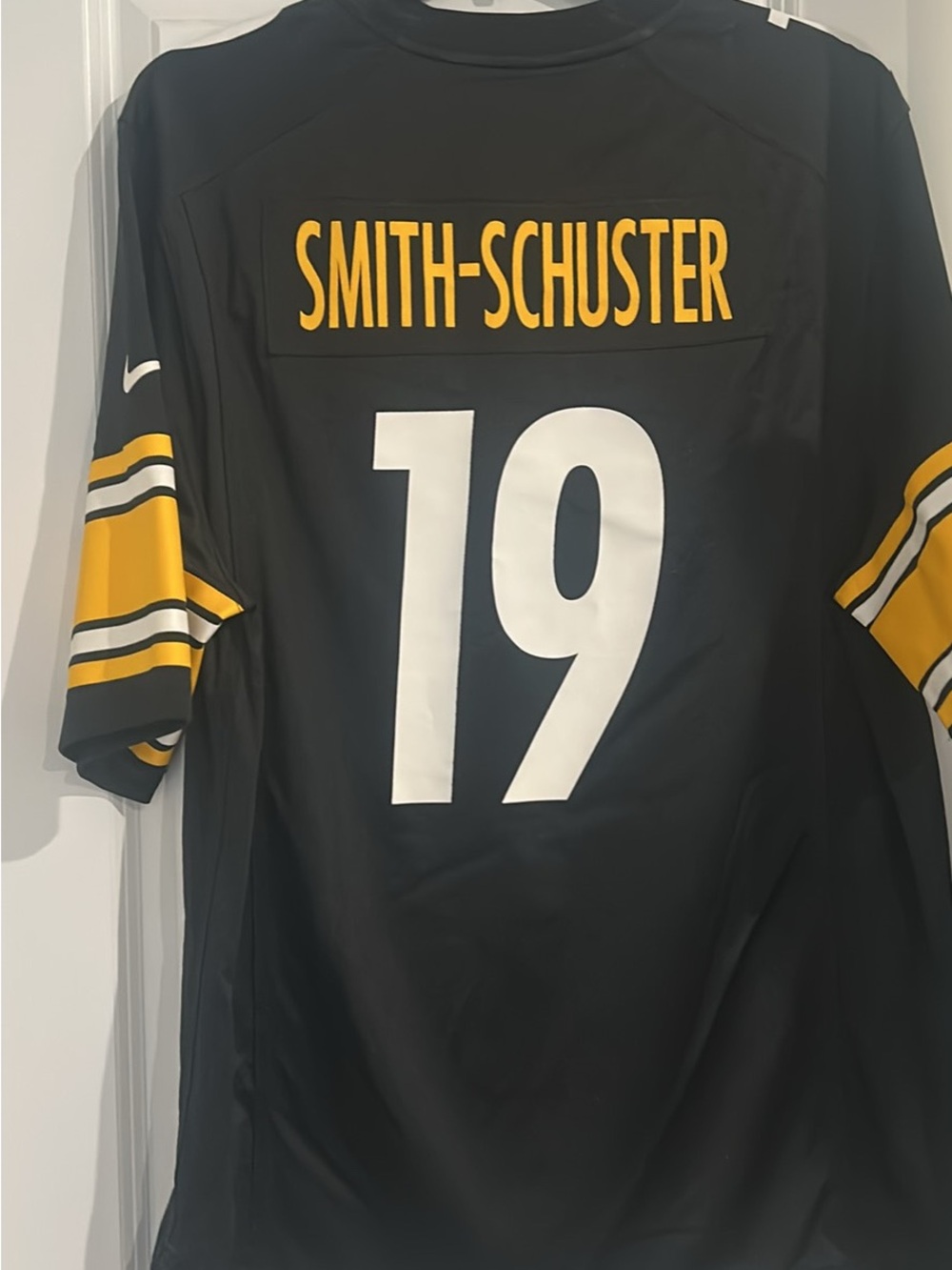 Nike Black and Gold Juju Smith-Schuster #19 Men’s Football Jersey